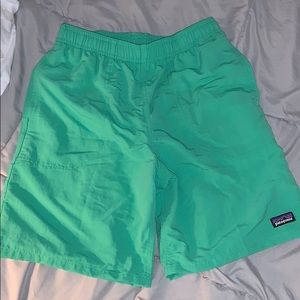 NWOT Patagonia Boys Shorts Green